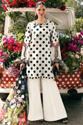 Elahéh By Maria B - 3PC Unstitched Digital Printed Lawn Suit (White & Black)