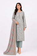 Khaadi Pre-Fall Cambric Series V-6 - 3PC Unstitched Suit (Muted Steel Blue)