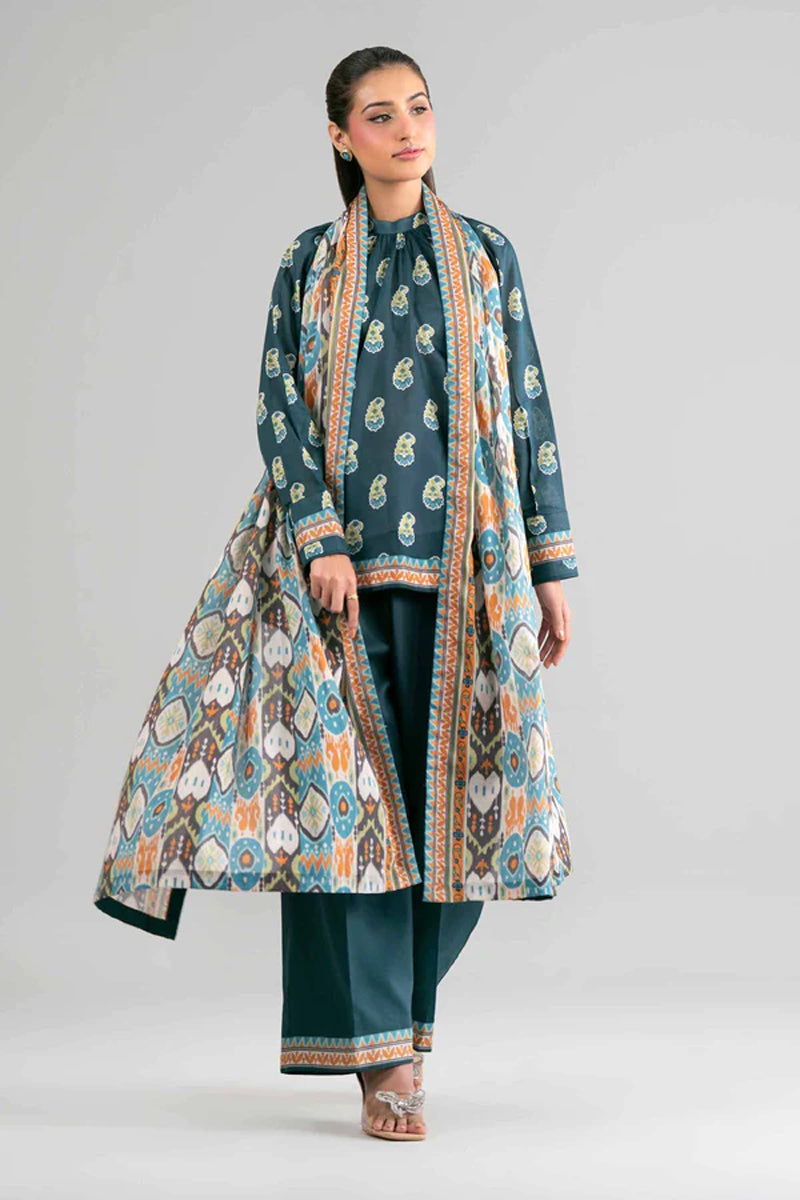 Khaadi – Summer Series 3 Piece Unstitched Printed Lawn Suit (Prussian Blue)