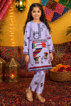 Ting Tone by Almeerah - Girls Unstitched 2-Piece Suit (8 to 12 Years) (Pastel Lilac)