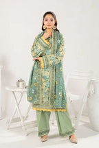 Zesh - 3PC Unstitched Embroidered Lawn Suit (Dusty Teal)