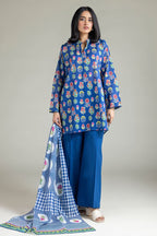 Khaadi – Summer Series 3 Piece Unstitched Printed Lawn Suit (Royal Blue)