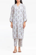 Edenrobe Allure Special Unstitched Khaddar 2-Piece Same Print Suit (Ice White)