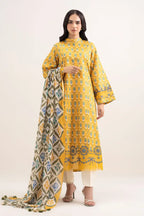 Sapphire Lawn Vol.08 - 3PC Unstitched Printed Lawn Suit (Mustard Yellow)