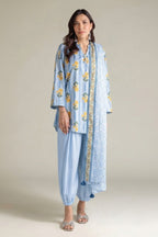 Khaadi – Summer Series 3 Piece Unstitched Printed Lawn Suit (Powder Blue)
