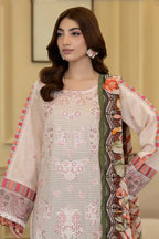 Elvia By Johra - 3PC Unstitched Embroidered Lawn Suit (Blush Pink)