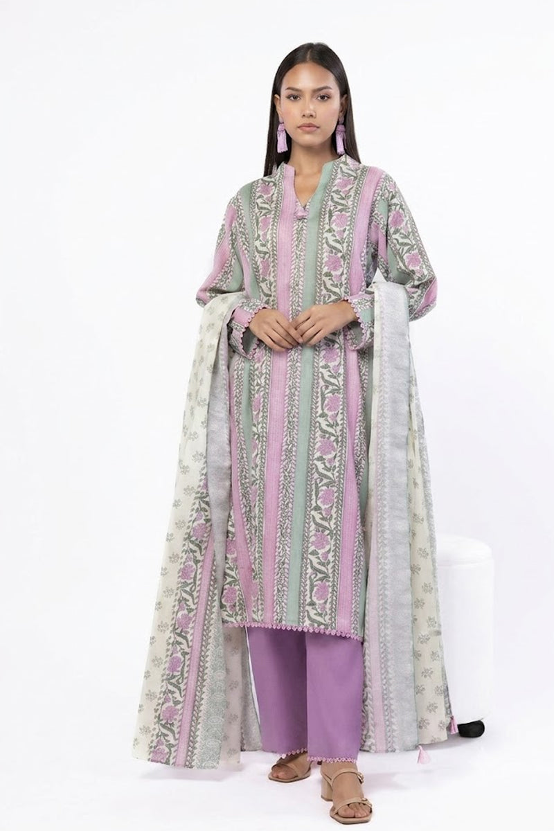 Khaadi – Summer Series 3 Piece Unstitched Printed Lawn Suit (Soft Lavender)