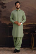 Premium Men's Unstitched Cotton Fabric Suit (Sage Green)