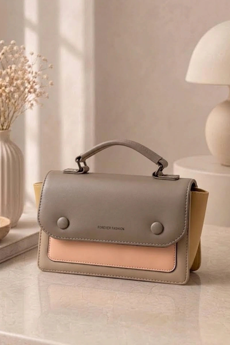 Forever Fashion Imported Women's Structured Handbag (Pebble Grey)