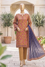 Safina Zeenat Printed Lawn 3-Piece Unstitched Suit (Mustard Gold)