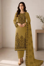 Princess by Breeza Fashion - 3PC Unstitched Embroidered Lawn Suit (Olive Green)
