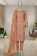 Pariyon Ki Rani by Breeza Fashion - 3PC Unstitched Embroidered Lawn Suit (Dusty Peach)
