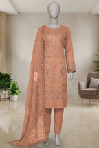 Pariyon Ki Rani by Breeza Fashion - 3PC Unstitched Embroidered Lawn Suit (Dusty Peach)