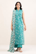 Nishat (Vol.4) - 3pc Unstitched Digital Embroidered Printed Lawn (Deep Teal Green)