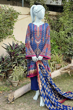 Aryana By KBC Fashion - 3PC Unstitched Printed Lawn Suit (Royal Blue)