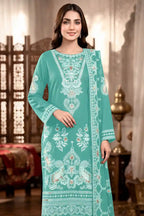 Shah Jaha by Breeza Fashion - 3PC Unstitched Embroidered Lawn Suit (Seafoam Green)