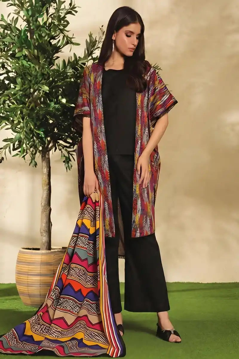 Limelight Doria Unstitched 3-Piece Lawn Collection (Jet Black)