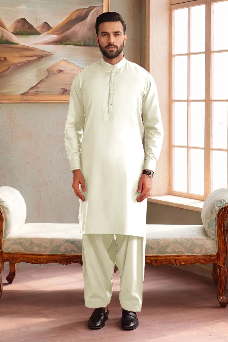 Men’s Wash & Wear Unstitched Fabric By KBC Fashion (Off White)