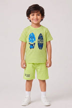 Boys T-Shirt & Shorts Set (Lime Green)