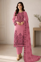 Princess by Breeza Fashion - 3PC Unstitched Embroidered Lawn Suit (Rose Pink)