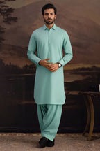 Premium Men's Unstitched Cotton Fabric Suit (Ice Mint)
