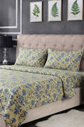 Luxury Double Bed Sheet Set with Pillow Covers by KBC Fashion (Light Lime)