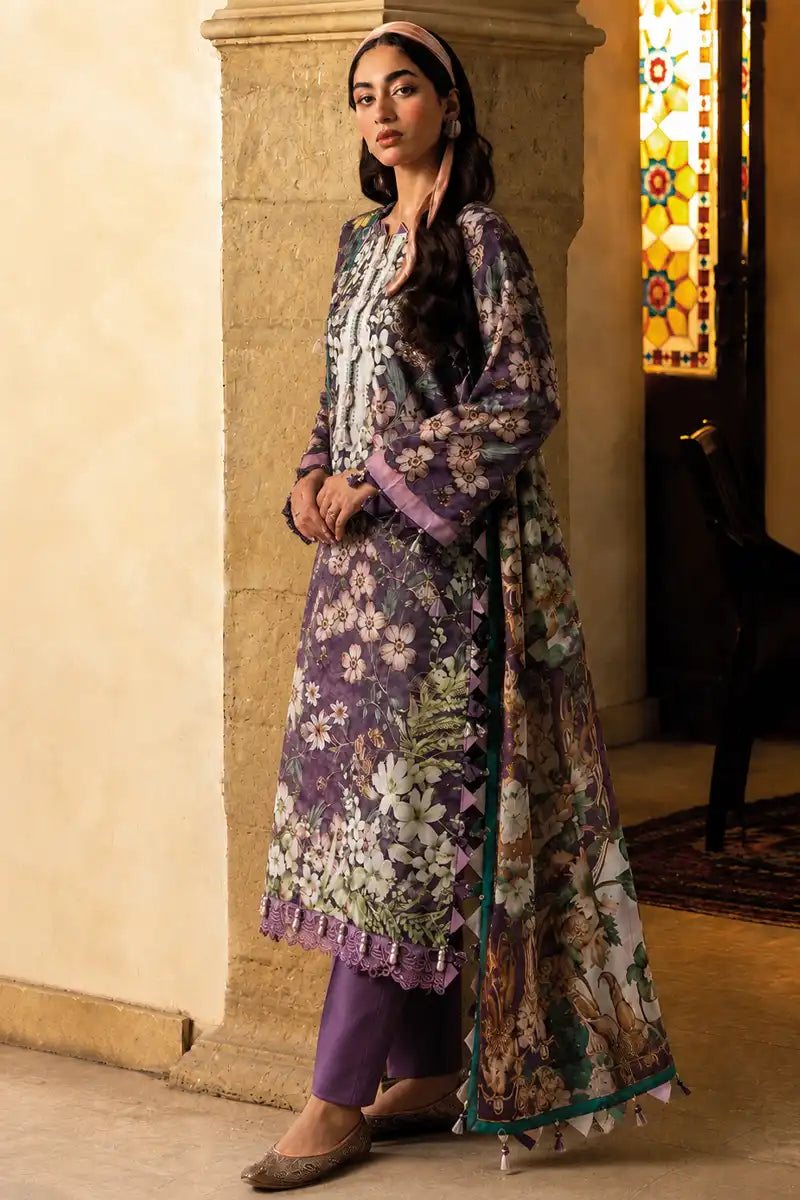 Jade Classic Cambric Collection Vol-05 - 3 Piece Unstitched Printed Suit (Dusty Violet)