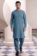 Men’s Unstitched Royal Wash & Wear Suit Fabric by KBC Fashion (Steel Blue)