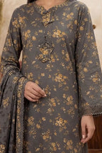 Mor Bagh 3-Piece Unstitched Printed Lawn Suit (Dark Slate Grey)