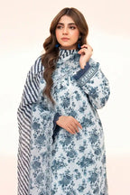 Zesh - 3PC Unstitched Embroidered Lawn Suit (Light Ice Blue)