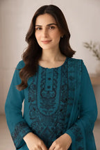 Princess by Breeza Fashion - 3PC Unstitched Embroidered Lawn Suit (Deep Teal)