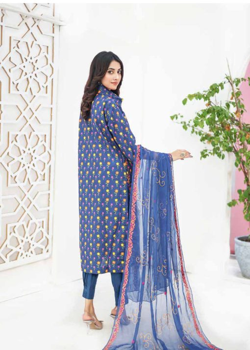 Sana Sara 3Pc Embroidered Cambric With CutWork Chiffon Dupatta Series