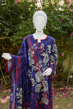 Aryana By KBC Fashion - 3PC Unstitched Printed Lawn Suit (Indigo)