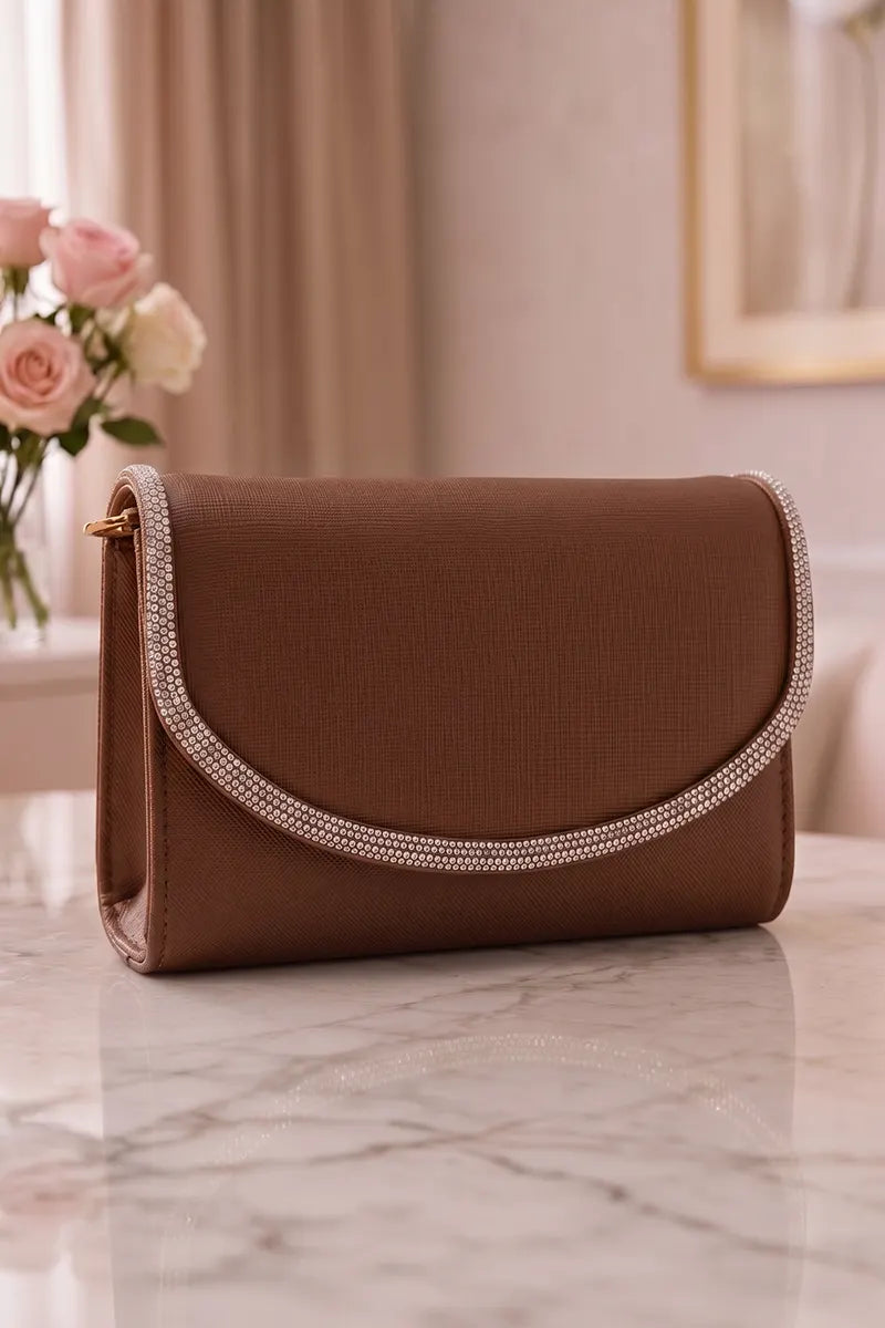 Premium Hand Clutch Bag (Medium Brown)