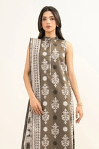 Sapphire Lawn Vol-09 - 3PC Unstitched Printed Lawn Suit(Muted Olive)