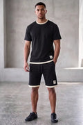 Men's Casual T-Shirt and Shorts Co-ord Set (Pitch Black)