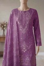 Milano by Breeza Fashion - 3PC Unstitched Embroidered Lawn Suit (Purple)