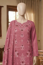 Noor by Breeza Fashion - 3PC Unstitched Embroidered Lawn Suit (Pink)