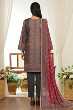 MTJ Unstitched 3-Piece Lawn Collection (Dark Slate Grey)
