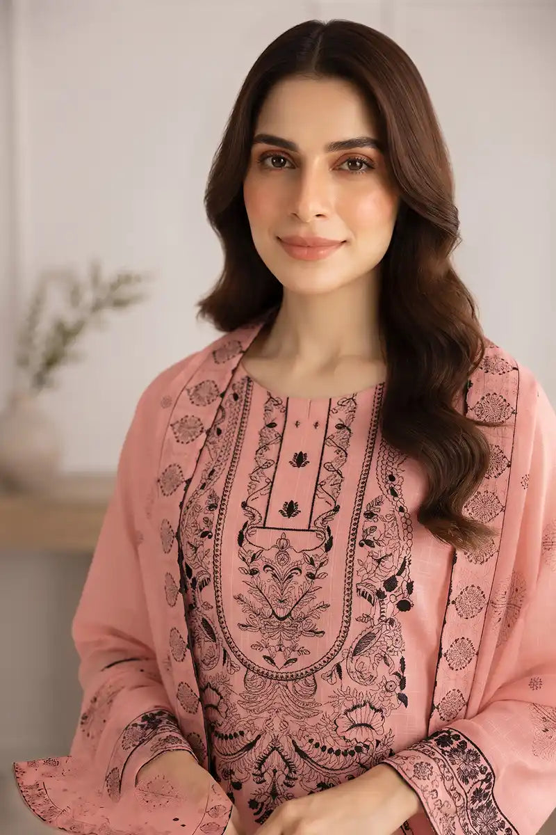 Princess by Breeza Fashion - 3PC Unstitched Embroidered Lawn Suit (Pink)