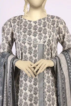 MTJ Unstitched 3-Piece Lawn Collection (Soft Off-White)