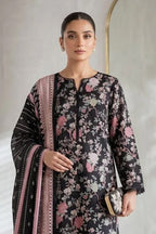 Khaadi – 3 Piece Unstitched Digital Printed Lawn Suit (Black & Rose Pink)