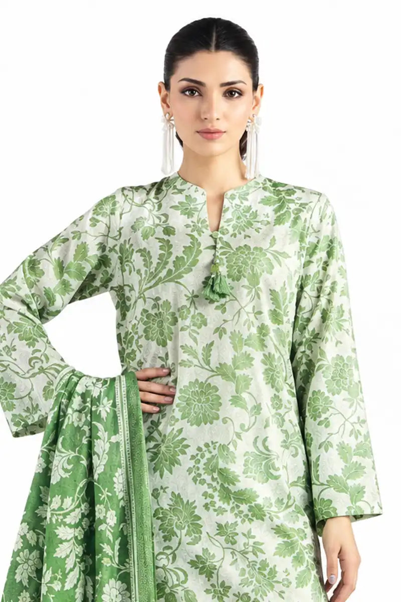 Khaadi 3-Piece Unstitched Printed Lawn Suit (Leaf Green)