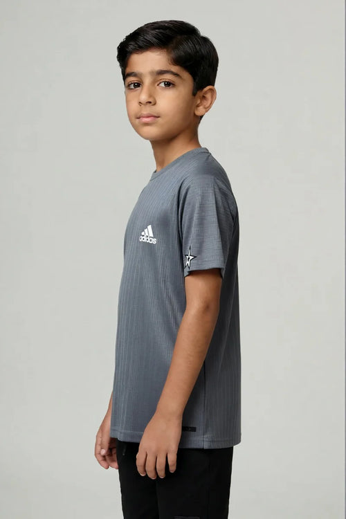 Adidas - Boys Classic Crew Neck T-Shirt (Slate Grey)