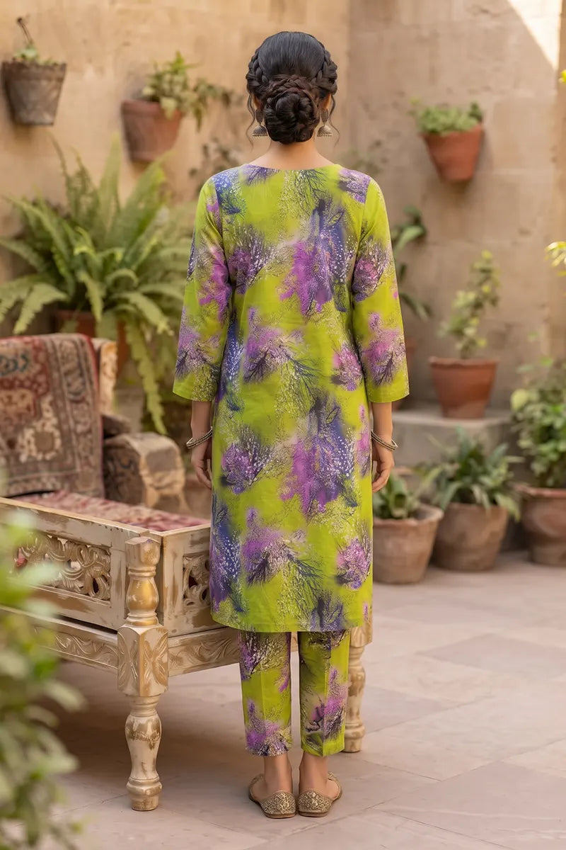 Sana Safinaz Printed Lawn Unstitched 2-Piece Suit (Lime Green)