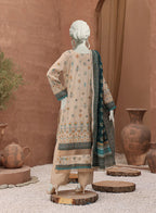 Bellissima By Aleemrah -3PC-Lawn Unstitch (Light beige)