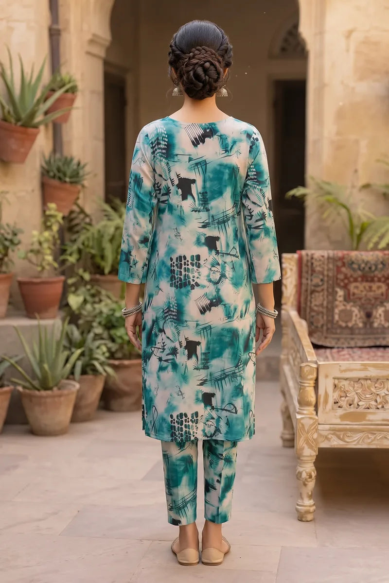 Sana Safinaz Printed Lawn Unstitched 2-Piece Suit (Sea Green)