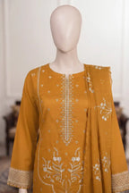 Samra by Breeza Fashion - 3PC Unstitched Embroidered Lawn Suit (Mustard Gold)