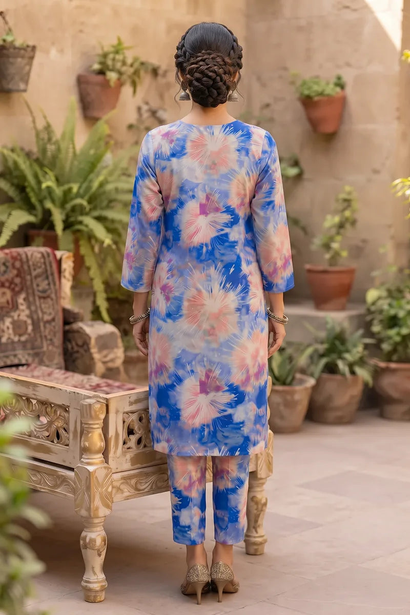 Sana Safinaz Printed Lawn Unstitched 2-Piece Suit (Cobalt)