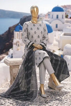 Safina Pop (Vol-01) by A One Textile - 3PC Unstitched Printed Lawn Suit (Light Grey)